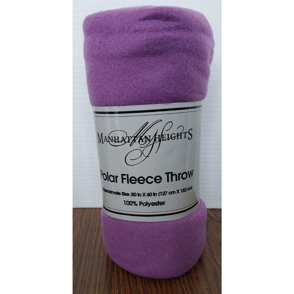 Manhattan Heights Purple Lightweight Fleece Throw Blanket 50 X 60 Inches New - Picture 1 of 7